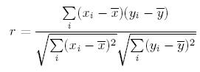 Pearson Correlation Coefficent Equation